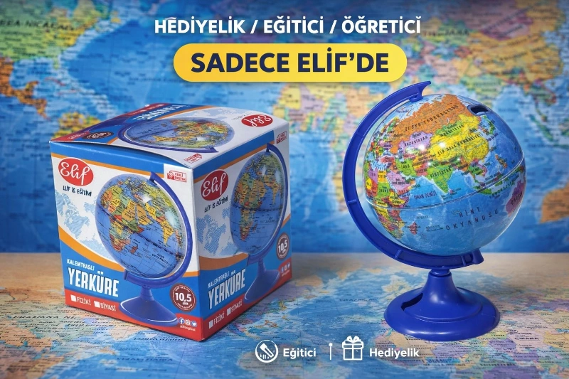 10.5 CM KALEMTRAŞLI YERKÜRE MODELİ / 24LÜ PAKET